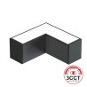 Connecteur LED d'angle 9 Watts Noir - pour linéaire - CCT - 90º