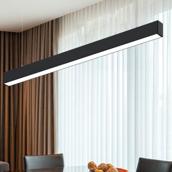 Réglette LED Linéaire 150 cm Noire – 50W – 3CCT – Interconnectable