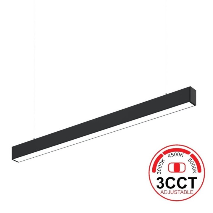 Linéaire LED suspendue noir 40 Watts 120 cm | Interconnectable | CCT