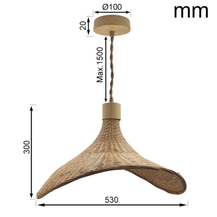Lampe Suspendue - Style BALI pour LED E27