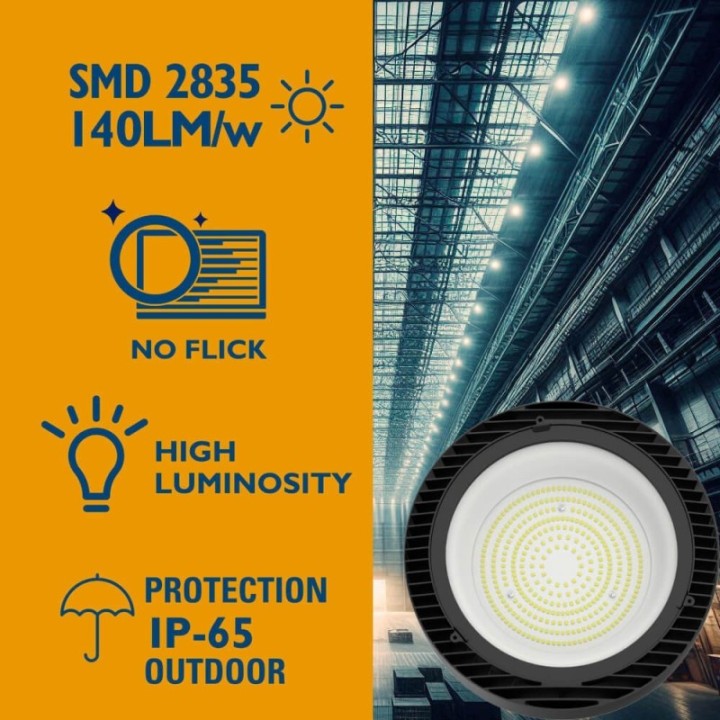 Cloche Industrielle LED 80W-150W – OSRAM – 140 lm/W – No Flicker
