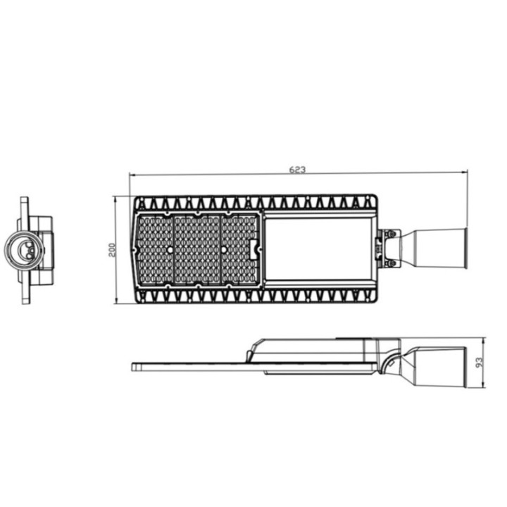 Réverbère LED 100W – Bridgelux – 150lm/W – Capteur crépusculaire