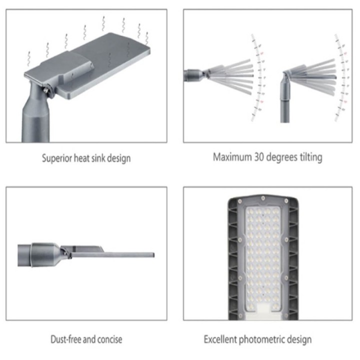 Réverbère LED 100W – Bridgelux – 150lm/W – Capteur crépusculaire
