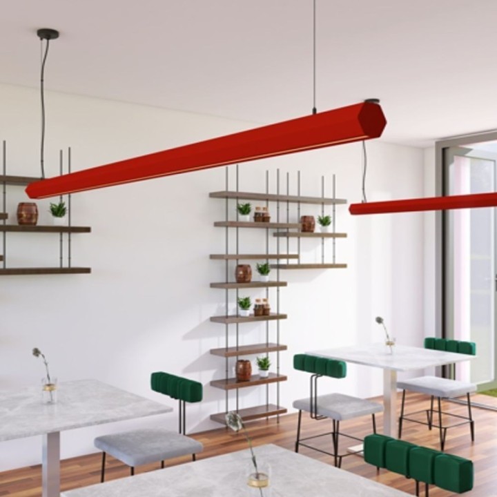 Suspension Linéaire LED Rouge Tomate sur Mesure Personnalisables| 0,5m à 2m
