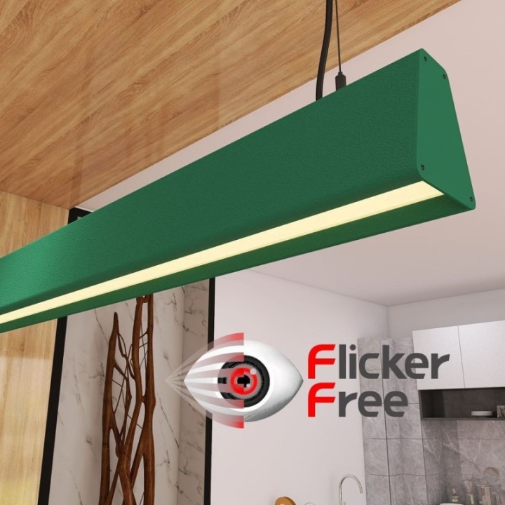 Suspension Linéaire LED Vert Patiné sur Mesure Personnalisables| 0,5m à 2m |