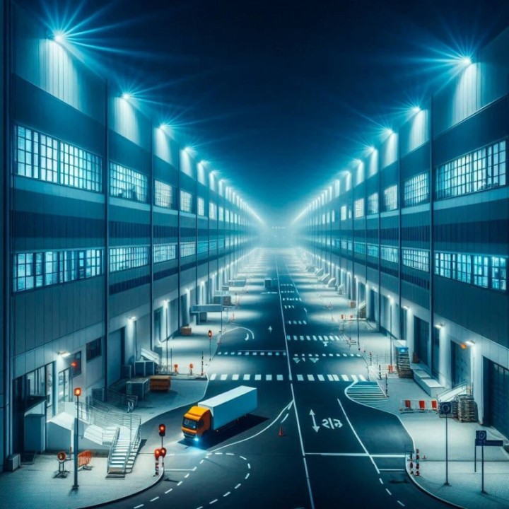 Réverbère LED 50W – Puce OSRAM – IP65 – Bras orientable