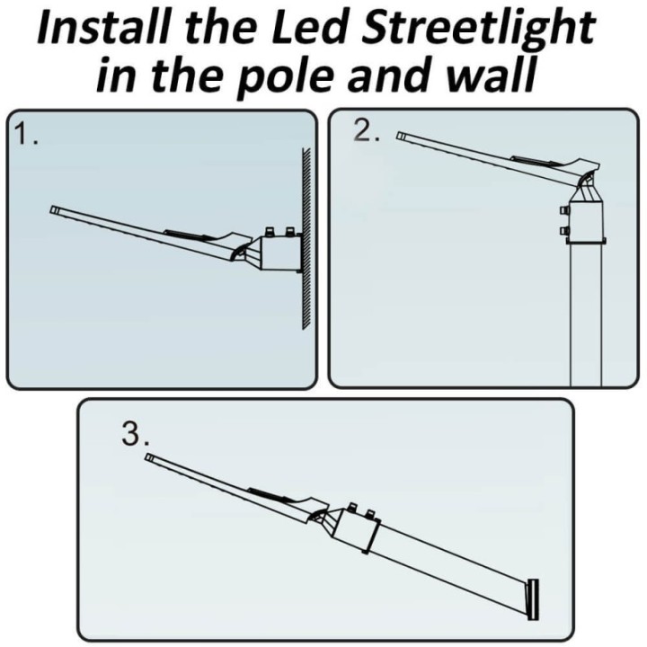 Réverbère LED 100W noir – Puce OSRAM – IP65 – Bras orientable