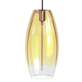 Suspension LED à Filament Verre Doré Ambre | Lumière Décorative et Élégante