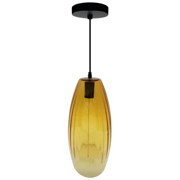 Suspension LED à Filament Verre Doré Ambre | Lumière Décorative et Élégante