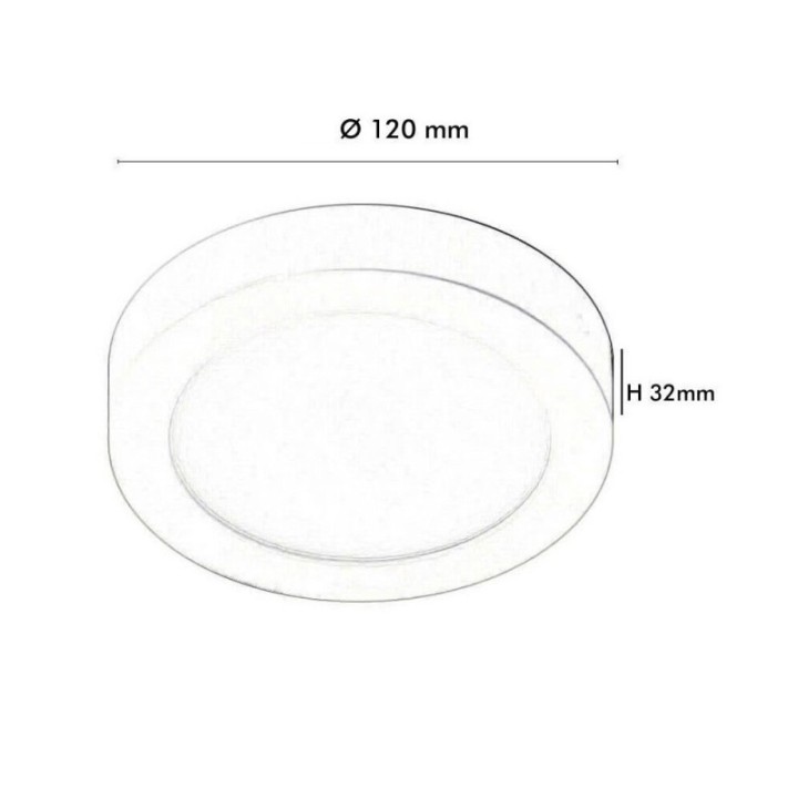Plafonnier LED 8W Intérieur Rond - 120º