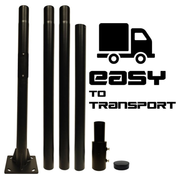 Colonne mât Noir - 3 mètres - 4 mètres