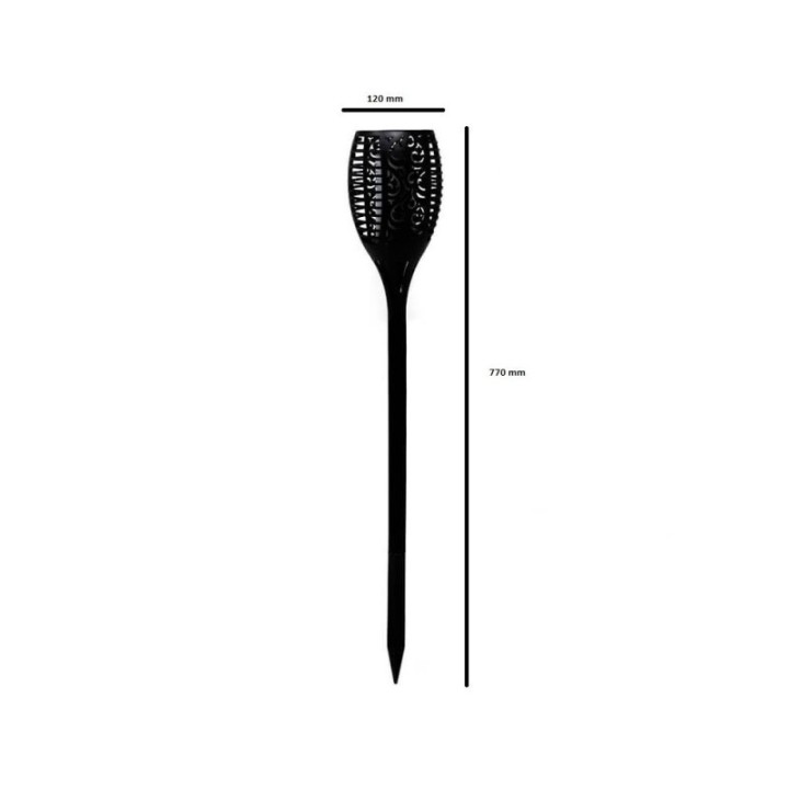 Torche Solaire LED effet Flamme sur Piquet