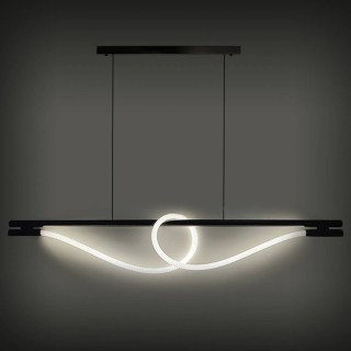 Suspension LED Noire avec Corde Lumineuse | 25W 3500K | Design Élégant