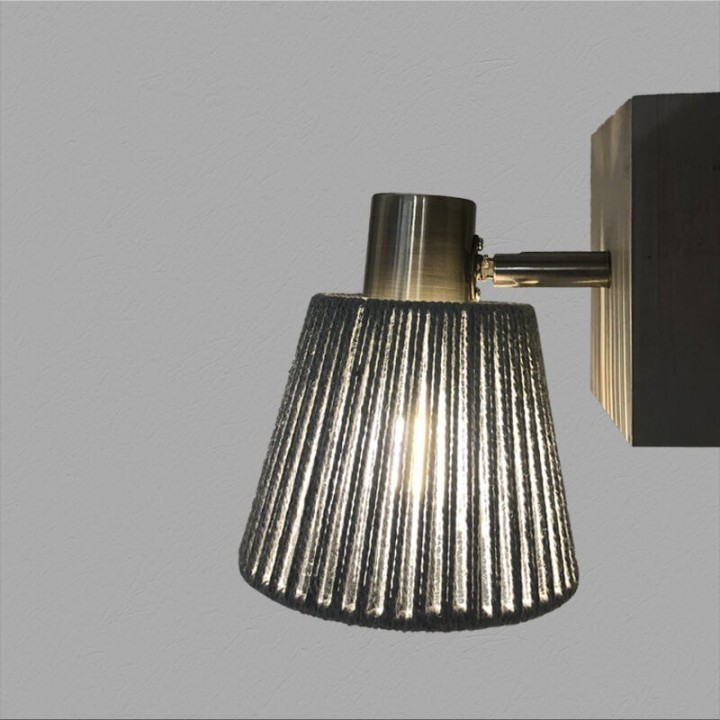 Applique murale LED E14 – Design corde et bois élégant