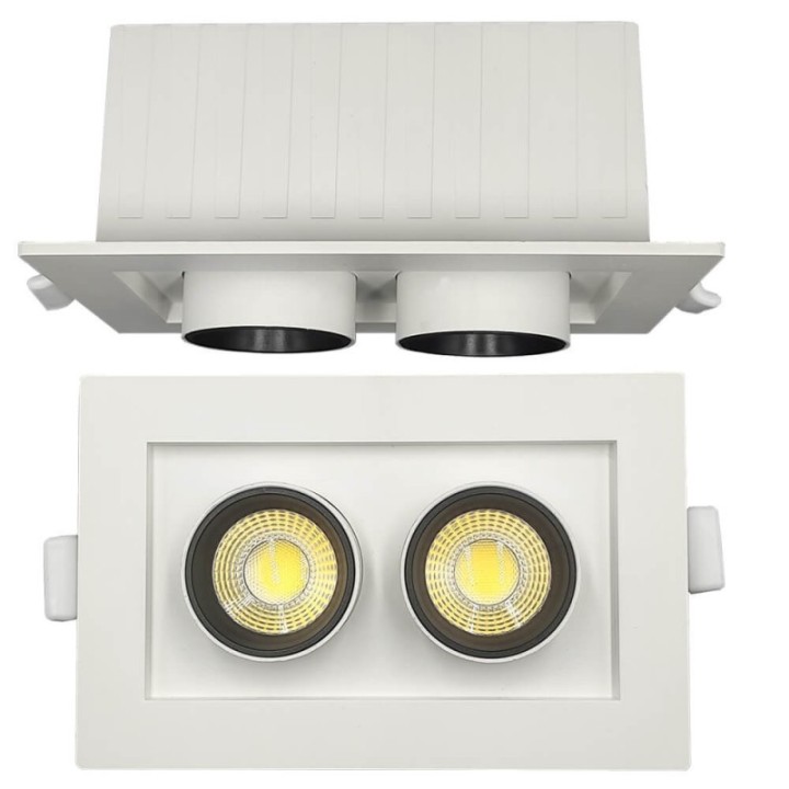 Spot LED rectangulaire 12 watts - double périscope - CCT