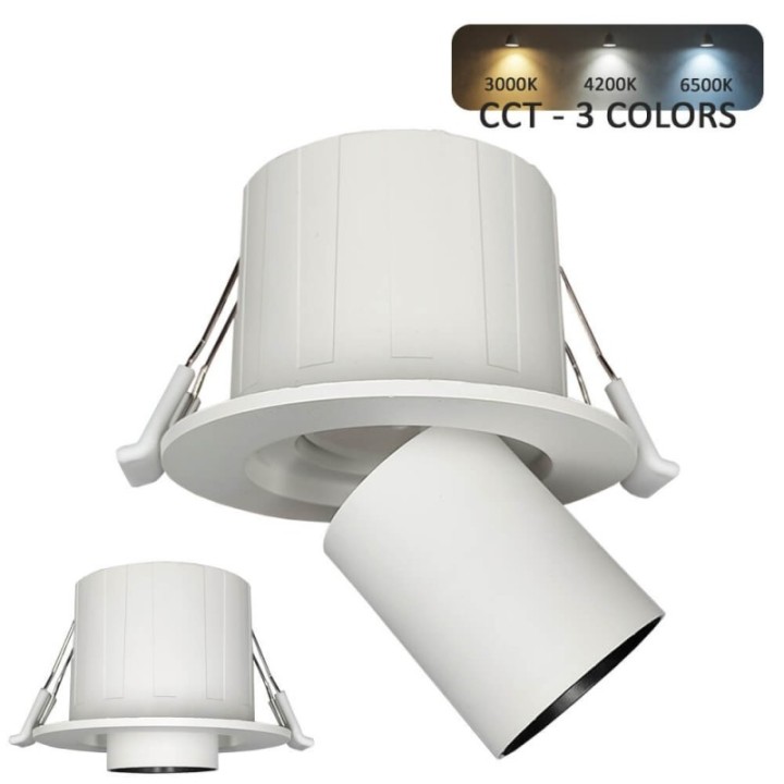 Spot LED 6W - PERISCOPIQUE ORIENTABLE - rond - CCT