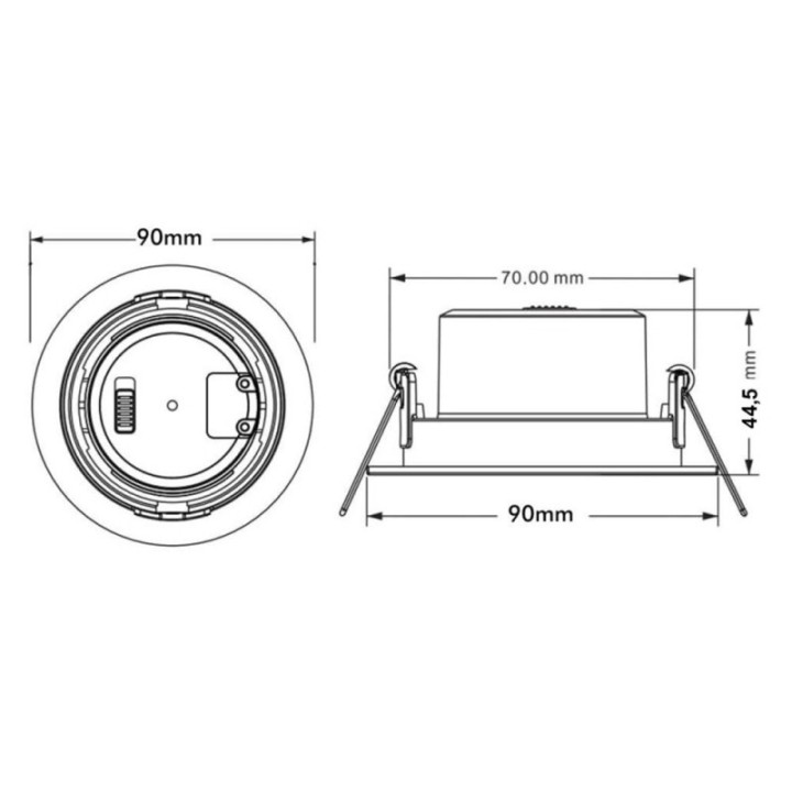 Spot encastrable LED 7W - Rond Noir - CCT - UGR19