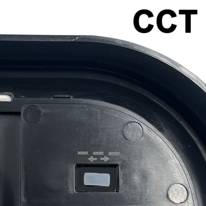 Luminaire LED ovale 18W IP65 – CCT couleur sélectionnable – Noir – Applique ou plafond