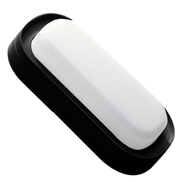 Luminaire LED ovale 18W IP65 – CCT couleur sélectionnable – Noir – Applique ou plafond