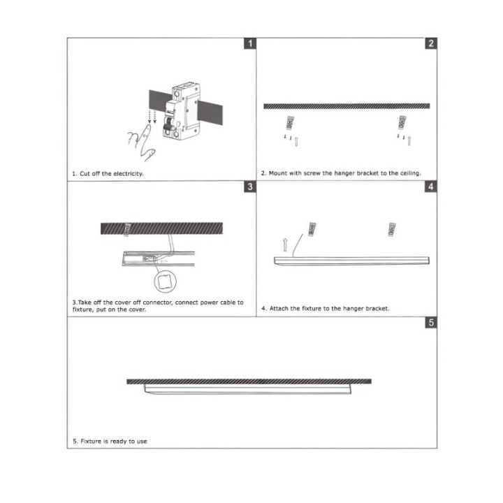 Réglette Linéaire LED 18W Noire – 59cm | CCT Couleur Sélectionnable
