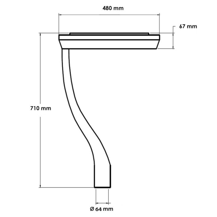 Réverbère LED 65 watts noir | Aluminium une branche | Éclairage Extérieur