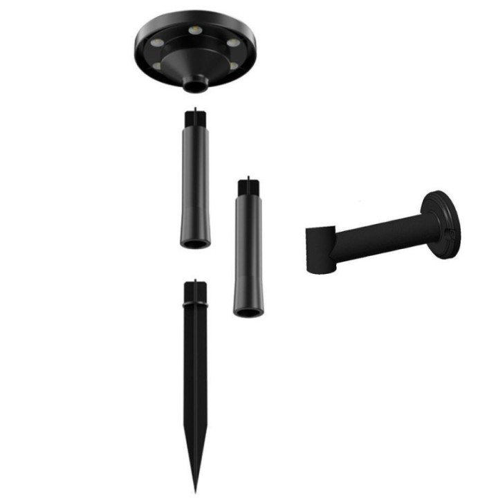 Piquet solaire LED de jardin IP65 – Lumière CCT sélectionnable – 4 modes – Montage mural ou au sol