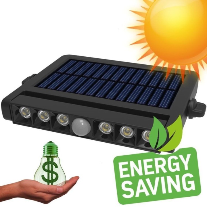 Projecteur solaire LED 5W orientable – 4000K – détecteur PIR – 4 modes