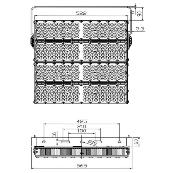 Projecteur LED 1200W Philips Xitanium DIM 1-10V | 220Lm/W | Éclairage Professionnel Haute Puissance
