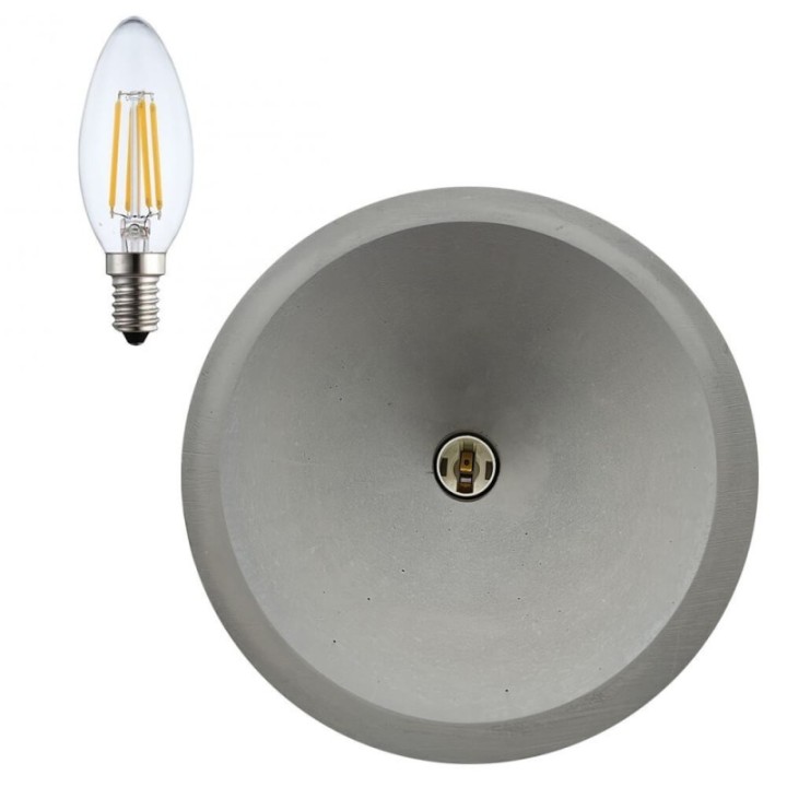 Lampe Suspendue en Béton Gris E14 | Design Industriel et Élégant