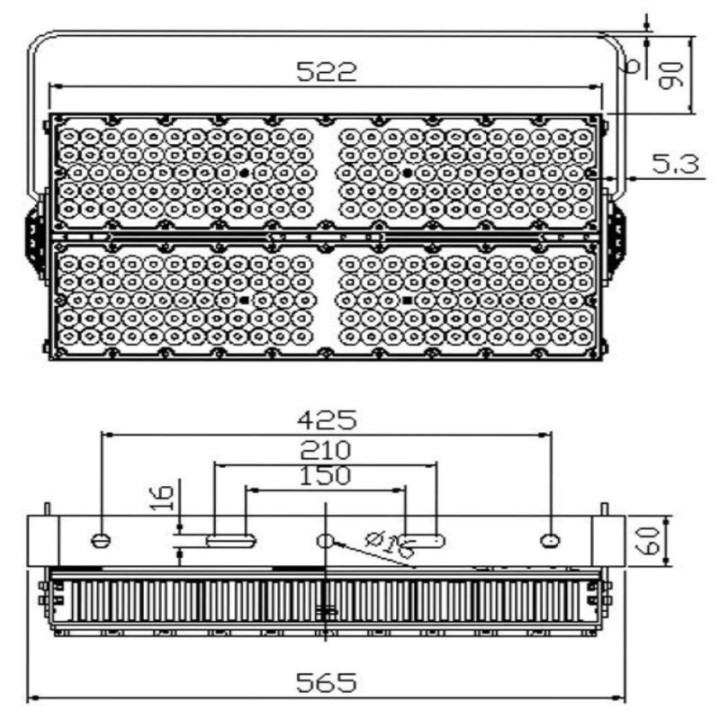 Projecteur LED 600W Philips Xitanium DIM 1-10V | 220Lm/W | Flicker Free | Éclairage Professionnel
