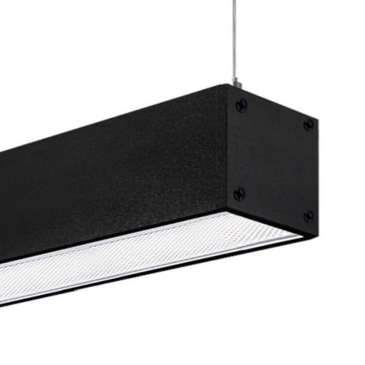 Lampe Linéaire LED 72W 2m Noire | UGR17 | Suspension ou Surface | Éclairage Professionnel