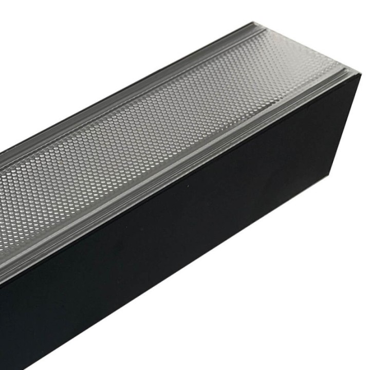 Lampe Linéaire LED 72W 2m Noire | UGR17 | Suspension ou Surface | Éclairage Professionnel