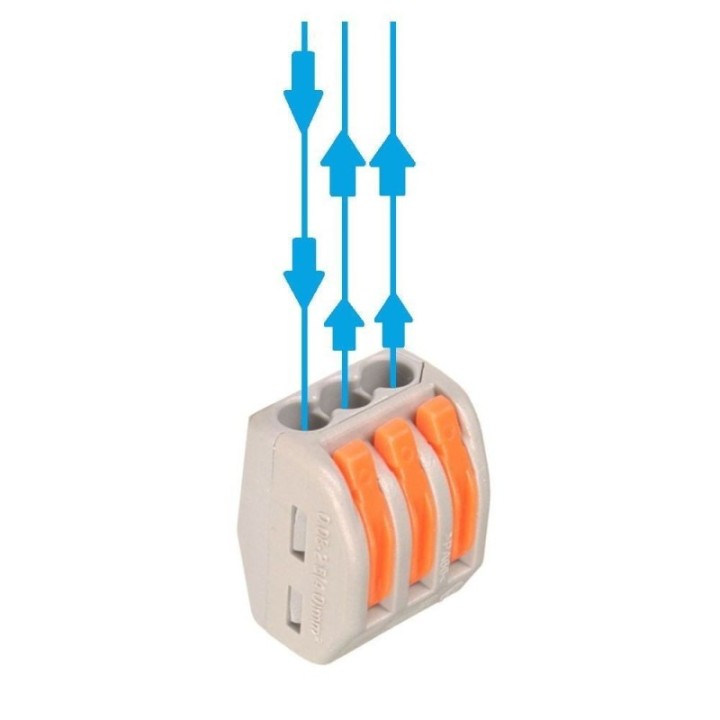 Connecteur Rapide - 3 entrées pour câble électrique - 0.08-4mm²