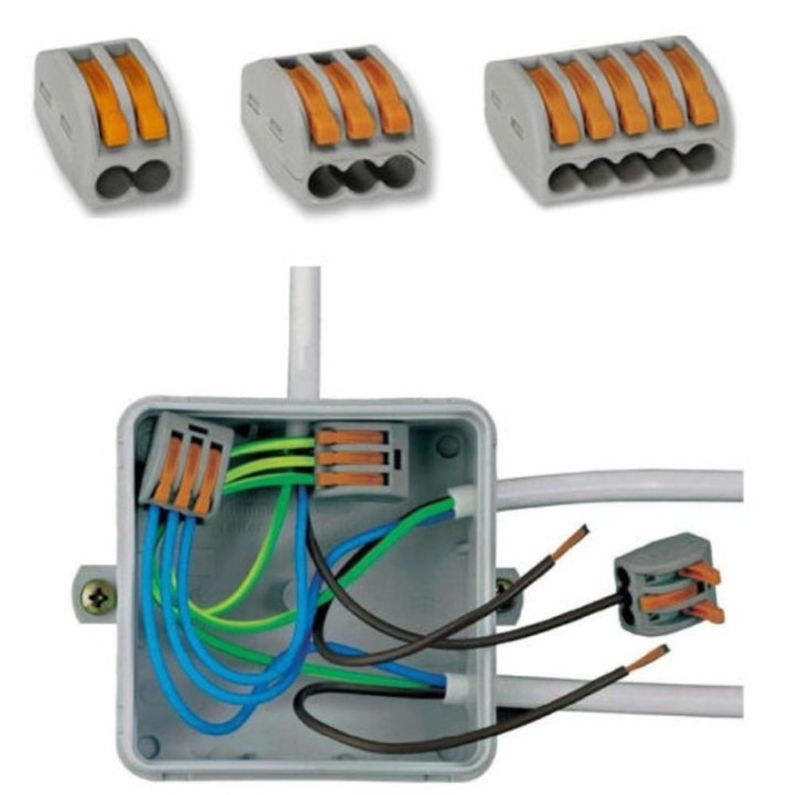 Connecteur Rapide - 3 entrées pour câble électrique - 0.08-4mm²
