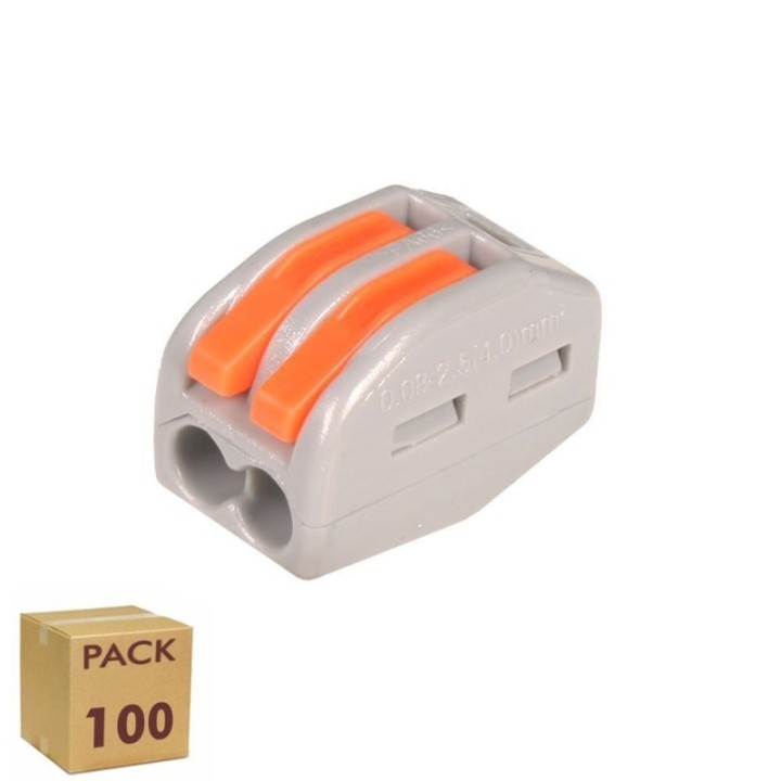 Connecteur Rapide - 2 entrées - pour câble électrique - 0.08-4mm²