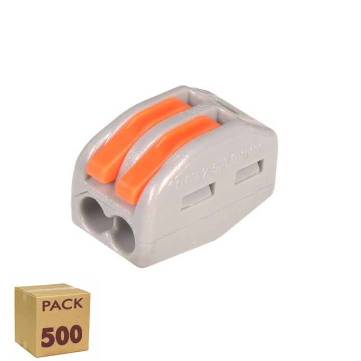 Connecteur Rapide - 2 entrées - pour câble électrique - 0.08-4mm²