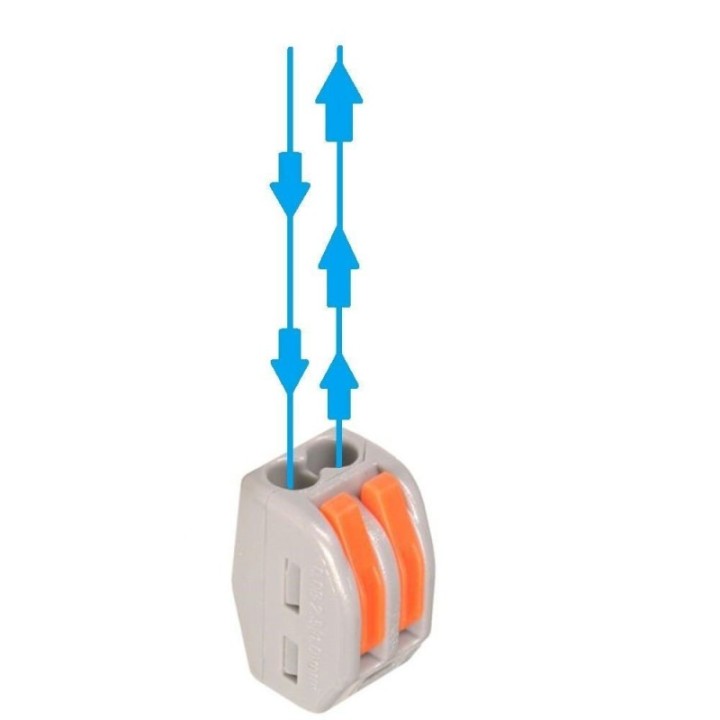 Connecteur Rapide - 2 entrées - pour câble électrique - 0.08-4mm²