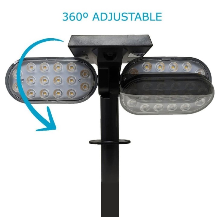 Lampe solaire de jardin 4500K orientable 360° – Détecteur de mouvement – Éclairage extérieur autonome