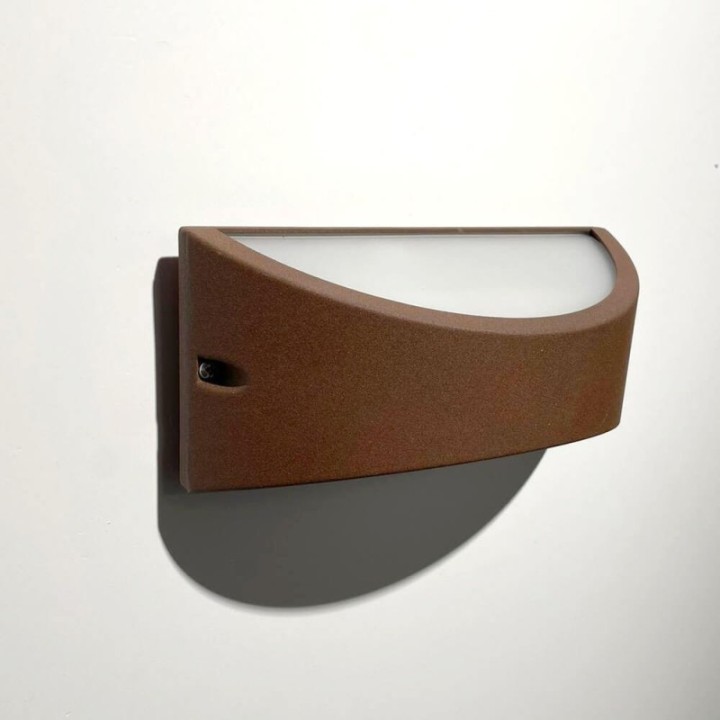 Applique murale LED marron IP54 – Aluminium & verre – Douille E27 – Extérieure & intérieure