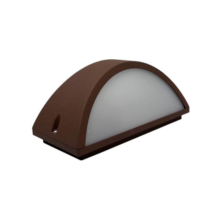 Applique murale LED marron IP54 – Aluminium & verre – Douille E27 – Extérieure & intérieure
