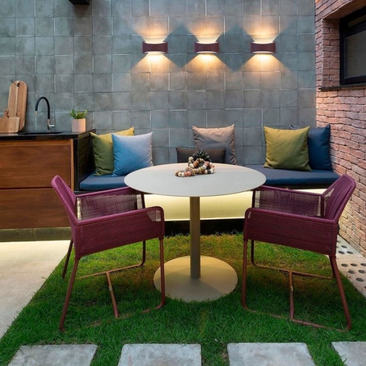 Applique murale LED marron IP54 – Aluminium & verre – Douille E27 – Extérieure & intérieure