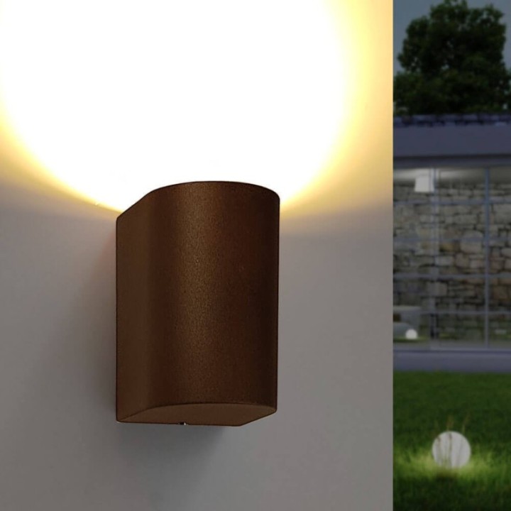 Applique murale LED marron - IP65 – GU10 – faisceau unique –