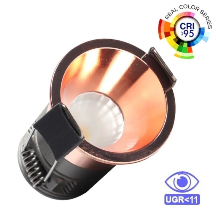 Mini spot LED 5W Cuivré - Bridgelux - 40° - UGR11 - CCT