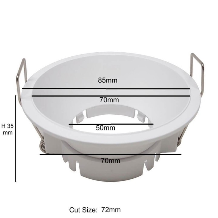 Collerette conique en argent miroir pour GU10