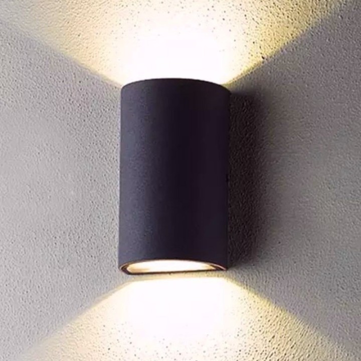 Applique murale LED 12W IP54 – Double éclairage décoratif – Aluminium noir