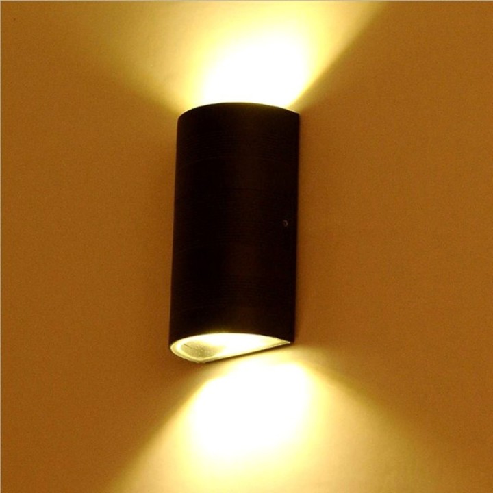 Applique murale LED 12W IP54 – Double éclairage décoratif – Aluminium noir