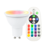 Ampoule LED GU10 - 8W - RGB+3000K avec télécommande