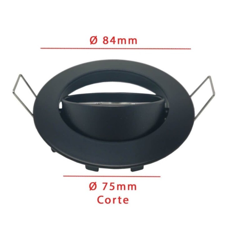 Anneau d'encastrement orientable noir GU10