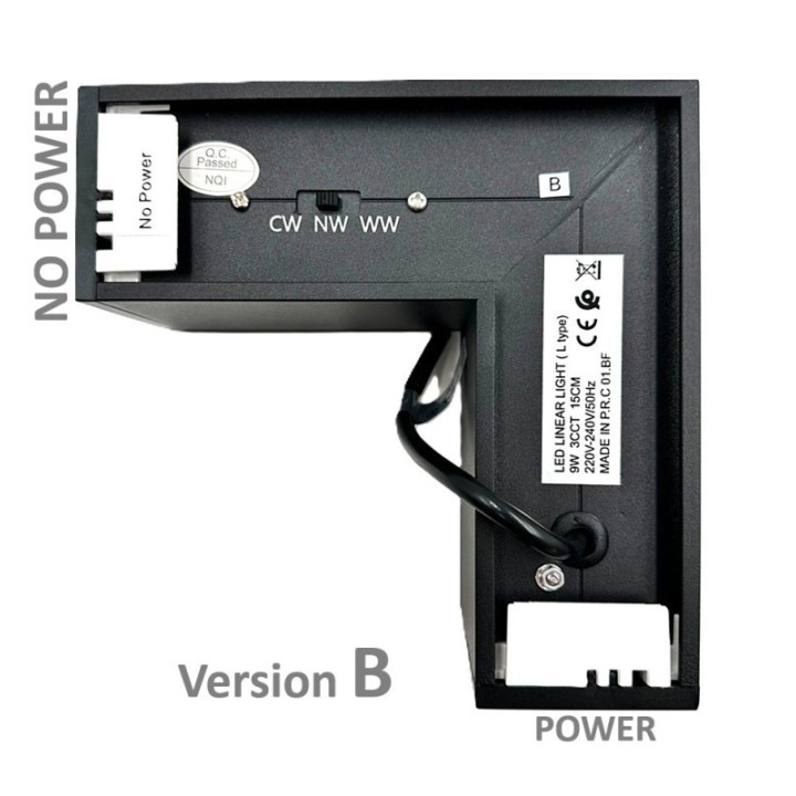 Connecteur LED 90° - 9 Watts Noir pour Luminaires Linéaires – Angles